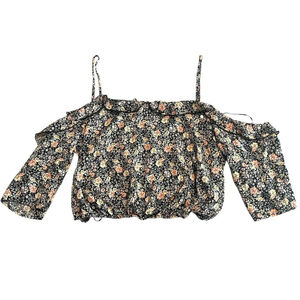 Forever 21 Plus Size Black Floral Off Shoulder Top 2X